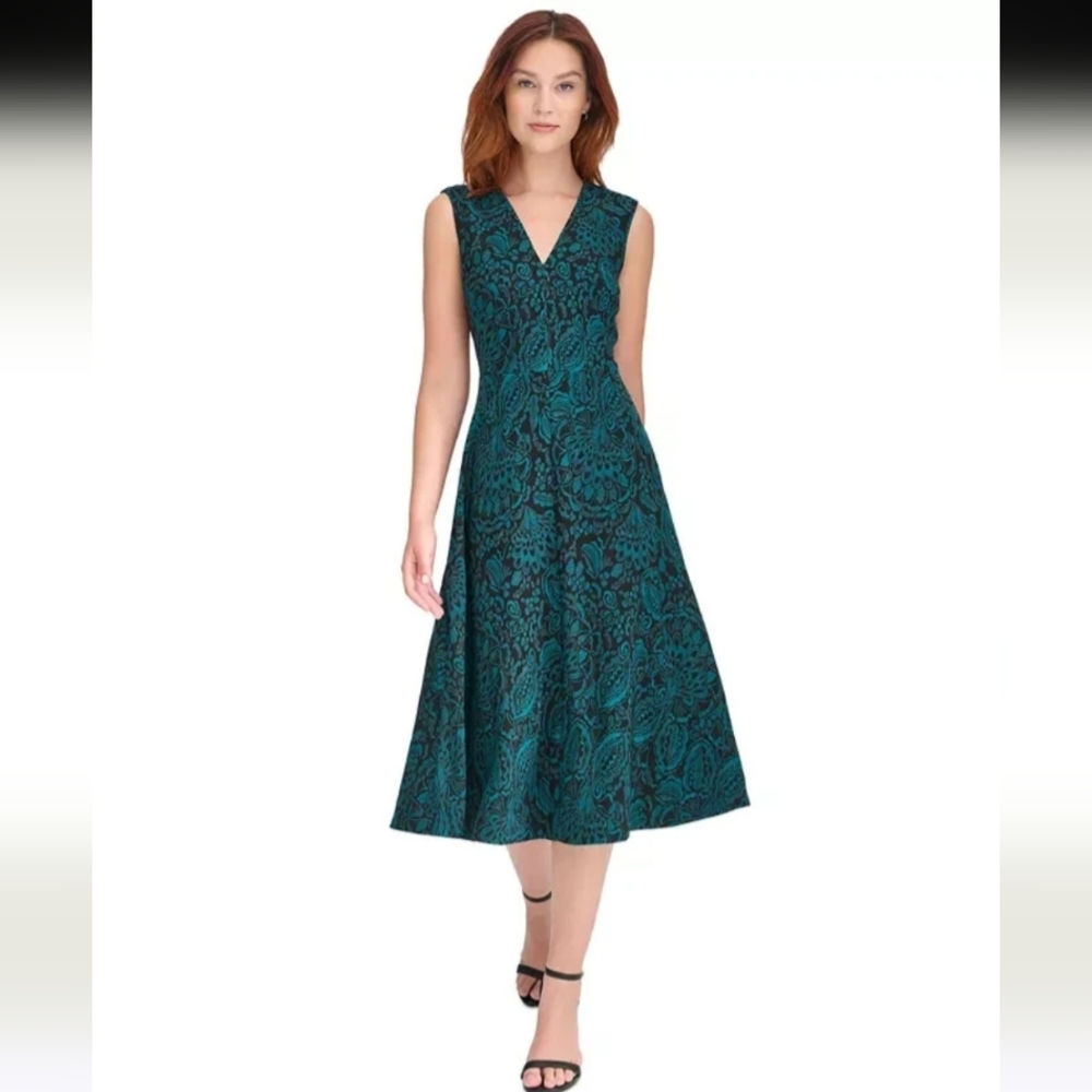 Tommy Hilfiger  Printed V-neck Midi Dress
